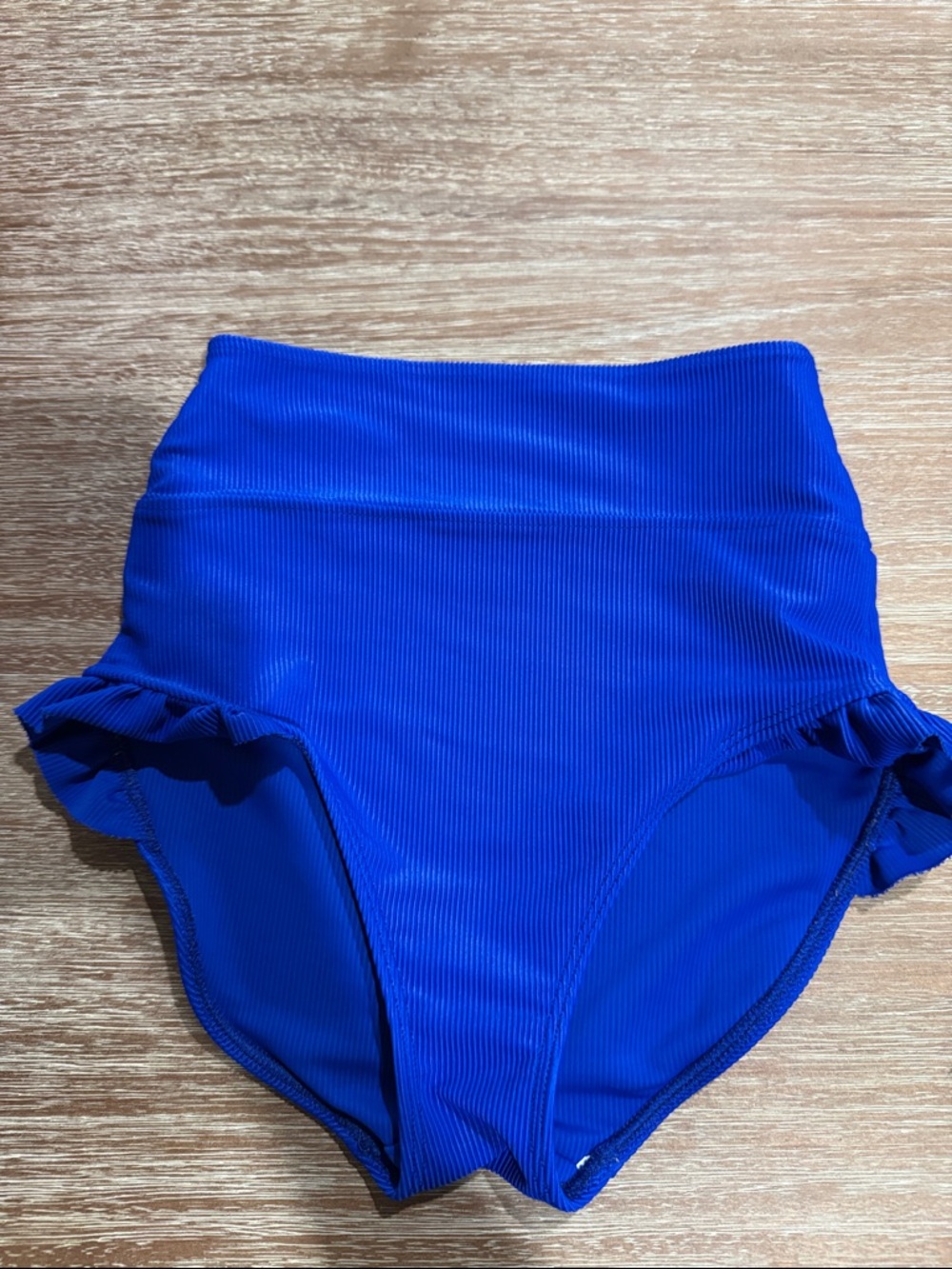 High-Waist Ribbed Dance Bottom in Bright Blue